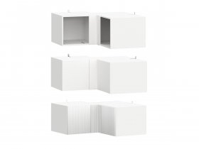 Антресоль (АН50+АН75+планка) Эккервуд (белый) в Искитиме - iskitim.mebel-nsk.ru | фото