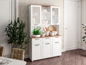 Буфет Катерини (дуб бельмунд/белое дерево) в Искитиме - iskitim.mebel-nsk.ru | фото
