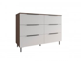 Комод 1300 Роза (орех франклин карамельный/бежевый скин) в Искитиме - iskitim.mebel-nsk.ru | фото
