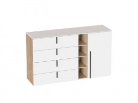 Комод 4 ящ 1 дв Ренн спальня в Искитиме - iskitim.mebel-nsk.ru | фото