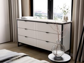 Комод 6 ящиков Нора (персидский жемчуг) в Искитиме - iskitim.mebel-nsk.ru | фото