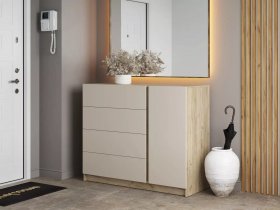 Комод Бостон  КМ-001 (дуб крафт серый/кашемир) в Искитиме - iskitim.mebel-nsk.ru | фото