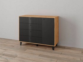 Комод «Катрин-13» ( дуб крафт золотой/карбон вулкан) в Искитиме - iskitim.mebel-nsk.ru | фото