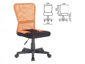 Кресло компактное BRABIX Smart MG-313, без подлокотников, комбинированное, черное/оранжевое в Искитиме - iskitim.mebel-nsk.ru | фото