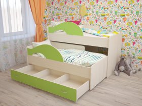 Кровать детская двухуровневая Радуга 80*160 в Искитиме - iskitim.mebel-nsk.ru | фото