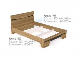 Кровать двуспальная 1,4 м Ницца в Искитиме - iskitim.mebel-nsk.ru | фото