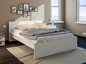 Кровать двуспальная 1,4м Леон СБ-3368 (белый) в Искитиме - iskitim.mebel-nsk.ru | фото