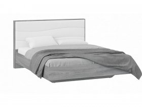 Кровать двуспальная 1,6 м «Миранда» Тип 1 (Дуб Гамильтон/Белый глянец) в Искитиме - iskitim.mebel-nsk.ru | фото
