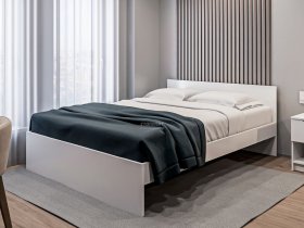 Кровать двуспальная 1,6м Бруклин СБ-3354 (белый) в Искитиме - iskitim.mebel-nsk.ru | фото