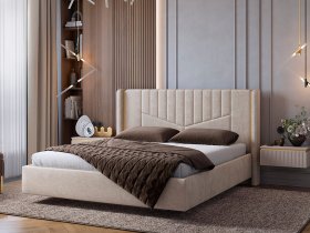 Кровать двуспальная 1,6м Диор (кашемир суфле (велюр)) в Искитиме - iskitim.mebel-nsk.ru | фото
