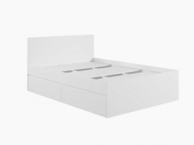 Кровать двуспальная с ящиками 1,4м Мадера-М1400 (белый) в Искитиме - iskitim.mebel-nsk.ru | фото