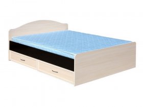 Кровать  двуспальная с ящиками 1,6м-1 (круглая спинка) в Искитиме - iskitim.mebel-nsk.ru | фото
