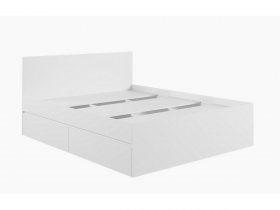 Кровать двуспальная с ящиками 1,6м Мадера-М1600 (белый) в Искитиме - iskitim.mebel-nsk.ru | фото