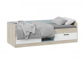 Кровать комбинированная «Оливер» Тип 1 401.003.000 (дуб крафт серый/белый/серо-голубой) в Искитиме - iskitim.mebel-nsk.ru | фото