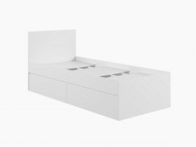 Кровать односпальная с ящиками 0,9м Мадера-М900 (белый) в Искитиме - iskitim.mebel-nsk.ru | фото