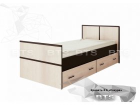 Кровать односпальная с ящиками 0,9м Сакура (BTS) в Искитиме - iskitim.mebel-nsk.ru | фото
