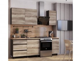 Кухонный гарнитур Энигма 1,6м (венге/дуб каньон) в Искитиме - iskitim.mebel-nsk.ru | фото