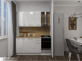 Кухонный гарнитур МДФ Выгодно и точка 1,5 м (белый глянец) в Искитиме - iskitim.mebel-nsk.ru | фото