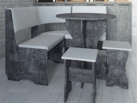 Кухонный уголок Лотос  (цемент темный к/з White) в Искитиме - iskitim.mebel-nsk.ru | фото