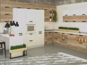 Модульная кухня Фиджи 2,3м (крафт) в Искитиме - iskitim.mebel-nsk.ru | фото
