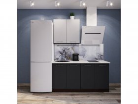Модульная кухня Классика (белый глянец/черный) в Искитиме - iskitim.mebel-nsk.ru | фото