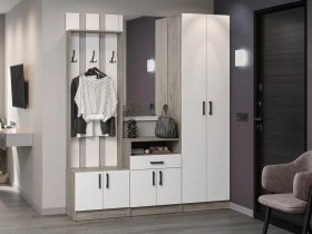 Модульная прихожая Вега (дуб крафт серый/белый) в Искитиме - iskitim.mebel-nsk.ru | фото