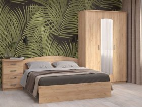 Модульная спальня Ирина (дуб крафт золотой) в Искитиме - iskitim.mebel-nsk.ru | фото