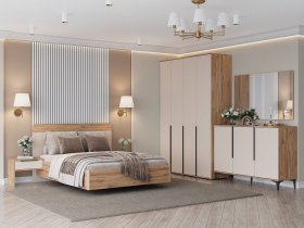 Модульная спальня Сицилия (дуб альпийский/тефия) в Искитиме - iskitim.mebel-nsk.ru | фото