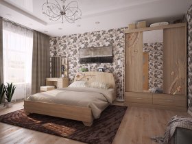 Модульная спальня Виктория-1 (дуб сонома) в Искитиме - iskitim.mebel-nsk.ru | фото