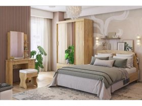 Модульная спальня Виктория-1 (дуб крафт золотой) в Искитиме - iskitim.mebel-nsk.ru | фото