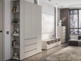 Модульная стенка Люмо (кашемир) в Искитиме - iskitim.mebel-nsk.ru | фото