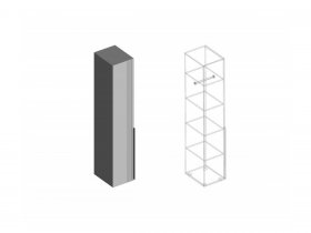 Пенал с полками «Вита» (темно-серый/силк маус серый) в Искитиме - iskitim.mebel-nsk.ru | фото