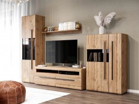 Модульная стенка Ницца (дуб вотан) в Искитиме - iskitim.mebel-nsk.ru | фото
