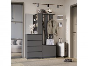 Прихожая Симпл ПР-04 (графит) в Искитиме - iskitim.mebel-nsk.ru | фото
