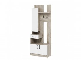 Прихожая ВШ-1 Вега (дуб крафт серый/белый) в Искитиме - iskitim.mebel-nsk.ru | фото