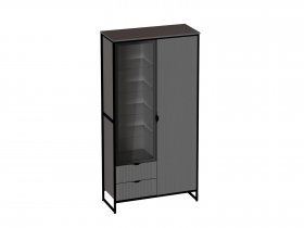 Шкаф 2 дв 2 ящ Нора (металл бруклин/графит) (гостиная) в Искитиме - iskitim.mebel-nsk.ru | фото