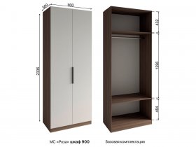 Шкаф 900 Роза (орех франклин карамельный/бежевый скин) в Искитиме - iskitim.mebel-nsk.ru | фото