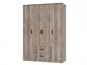 Шкаф четырехстворчатый Титан (дуб смоки) в Искитиме - iskitim.mebel-nsk.ru | фото