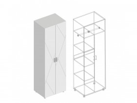 Шкаф двухстворчатый комби Сандра в Искитиме - iskitim.mebel-nsk.ru | фото