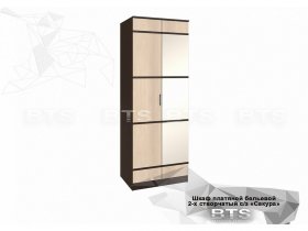 Шкаф двухстворчатый с зеркалом платяной-бельевой Сакура (BTS) в Искитиме - iskitim.mebel-nsk.ru | фото