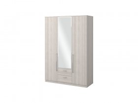 Шкаф трехдверный с зеркалом Роксана (ясень шимо светлый) в Искитиме - iskitim.mebel-nsk.ru | фото