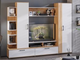 Стенка «Дакота» (дуб крафт золотой/белый ясень) в Искитиме - iskitim.mebel-nsk.ru | фото