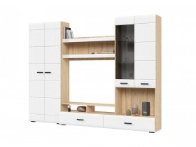 Стенка ГС-01 Либерти (дуб сонома/белый глянец) в Искитиме - iskitim.mebel-nsk.ru | фото