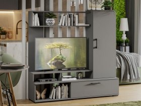 Стенка «Сиена» (графит серый) в Искитиме - iskitim.mebel-nsk.ru | фото