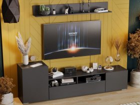 Стенка «Сильвия» (графит серый) в Искитиме - iskitim.mebel-nsk.ru | фото