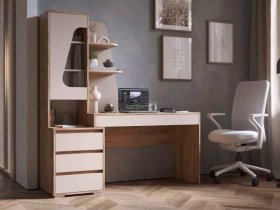 Стол компьютерный Пифагор (дуб вотан/кашемир) в Искитиме - iskitim.mebel-nsk.ru | фото