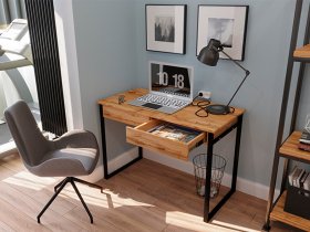 Стол письменный Ст043.0 (дуб вотан/черный муар) в Искитиме - iskitim.mebel-nsk.ru | фото