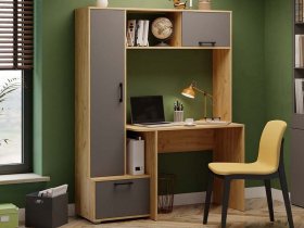 Стол письменный тип 15 (дуб крафт золотой/графит серый) в Искитиме - iskitim.mebel-nsk.ru | фото