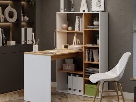 Стол письменный тип 16 (дуб крафт золотой/белый ясень) в Искитиме - iskitim.mebel-nsk.ru | фото