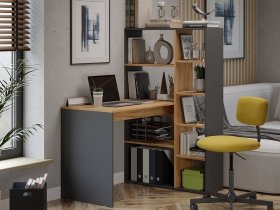 Стол письменный тип 16 (дуб крафт золотой/графит серый) в Искитиме - iskitim.mebel-nsk.ru | фото
